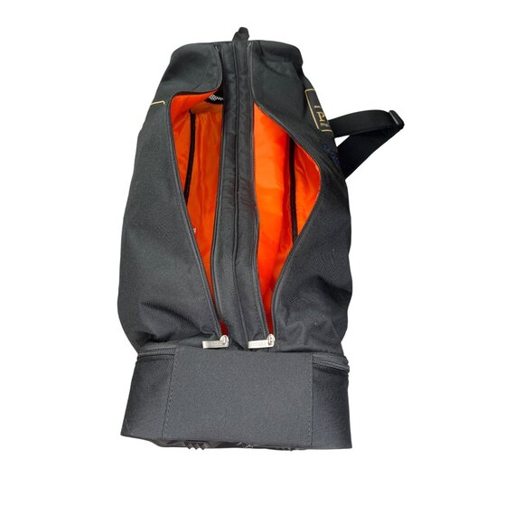 Petrie Black Riding Boot Bag W/ Orange Lining & Adjustable Strap C102 - Picture 4 of 9